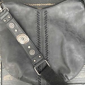 Black leather crossbody
